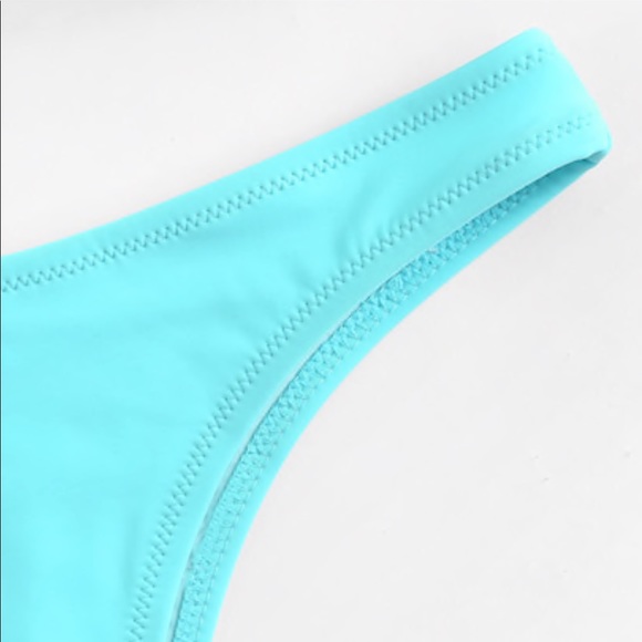 Bright blue Thong bottom swim set - Picture 2 of 2